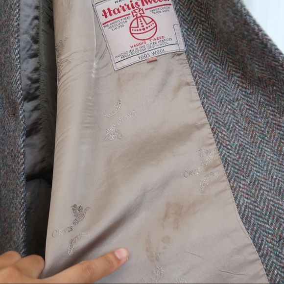 Orvis Harris Tweed Long Coat Herringbone - Picture 5 of 8